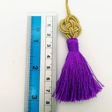 Purple Tassels Artificial Silk Tassel, Gold Celtic Knot Tassels, Earring Tassel